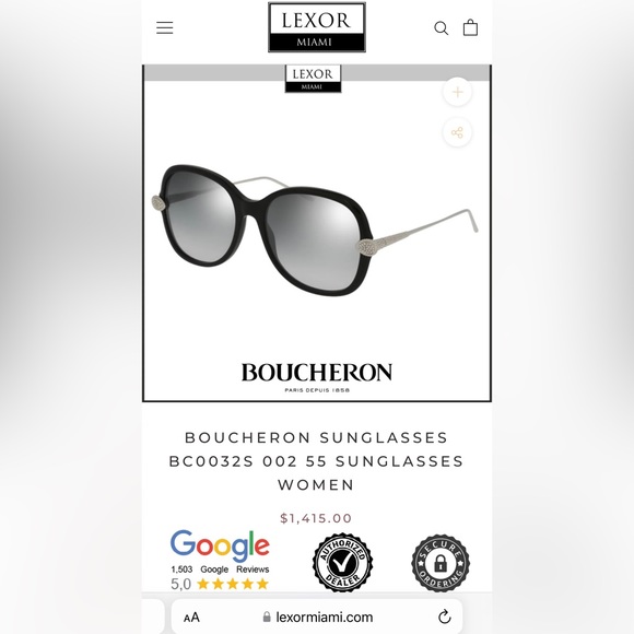 🏆Boucheron BC0032S 002, Size 55-18-140 Exclusive‼️ - Picture 15 of 16